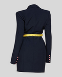 Femininity x Power Blazer Dress-Navy
